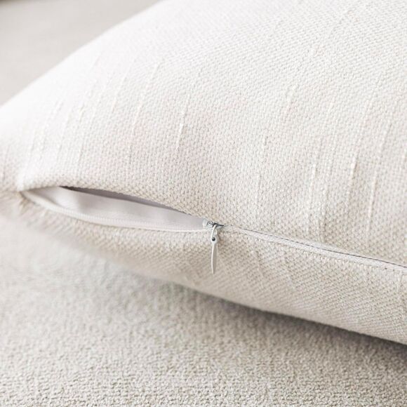 🛏️ Foindtower Ivory Chenille Pillow Covers 20x20 Set of 2 - Picture 2 of 7